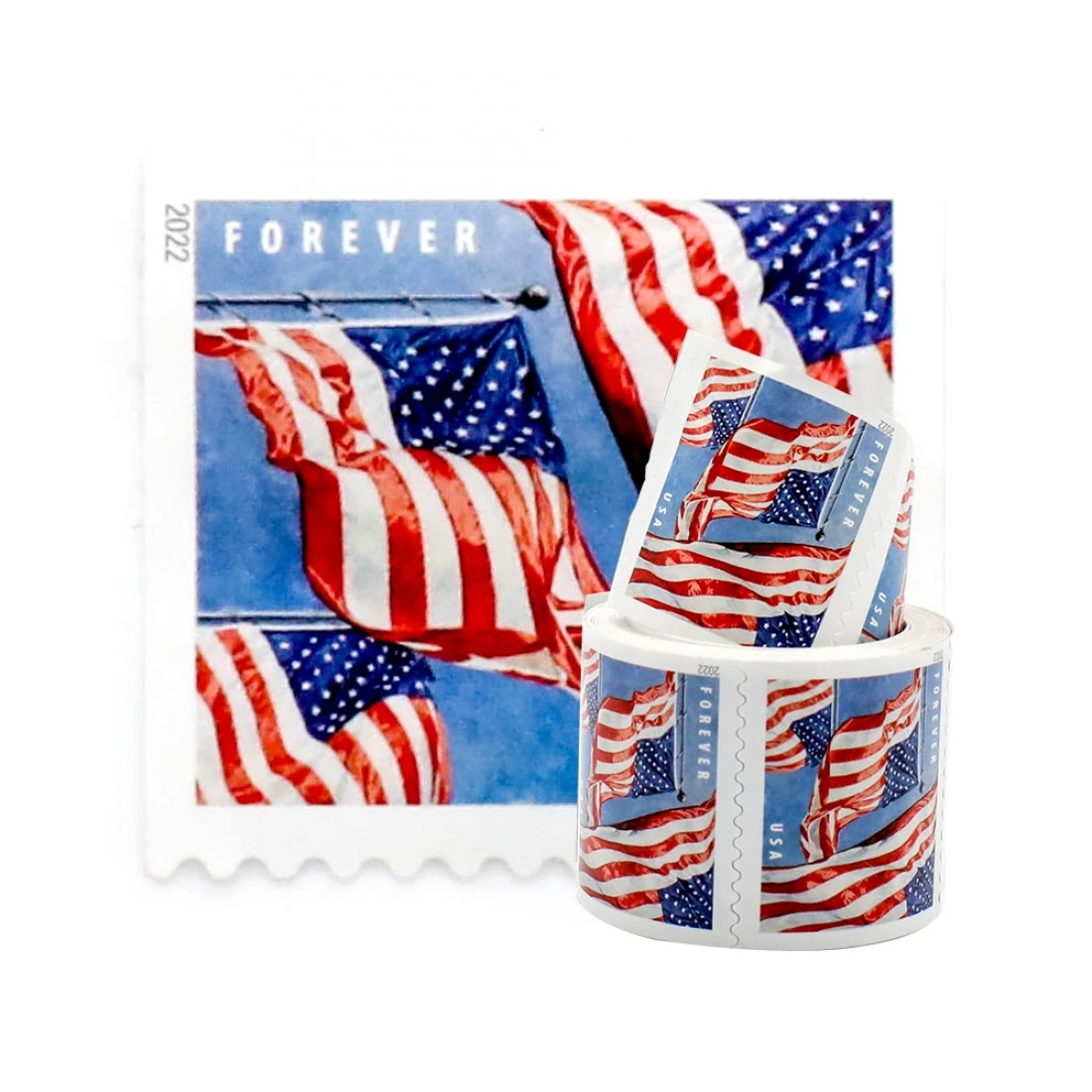 product_image_1765807738 2022 U.S Flag Forever Stamps Roll